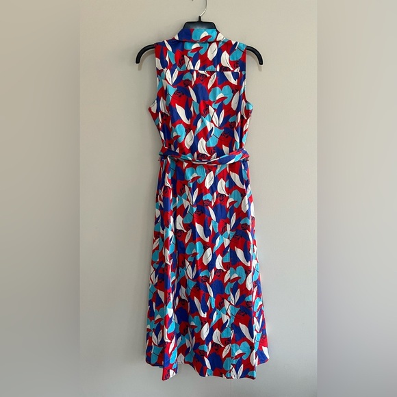 UntuckIt for her Cotton Button Front Faye Dress in Blue, Red, White Floral, 4 - Picture 4 of 14